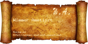 Wimmer Ametiszt névjegykártya